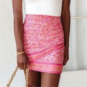Vici Pink Paisley Mini Skirt